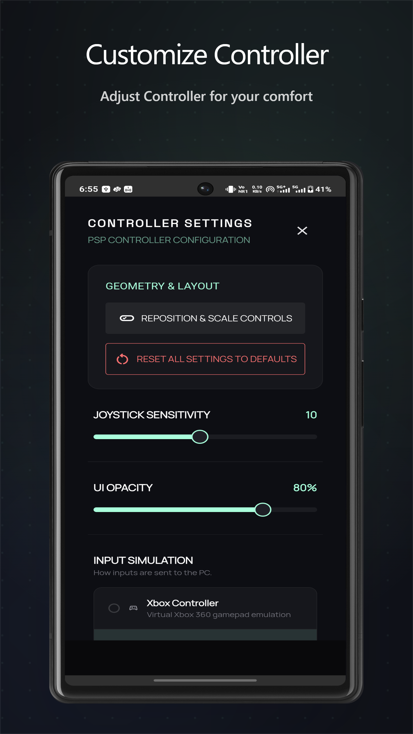 PocketController screenshot preview